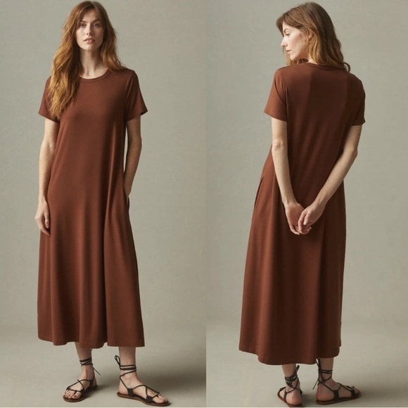 American Giant NWOT flex Maxi brown Dress M - Picture 1 of 6